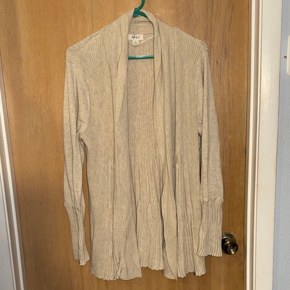 Style & Co. Sweaters - Style & Co. Oatmeal Open-Front Cardigan Feminine Flare Wrists and Bottom